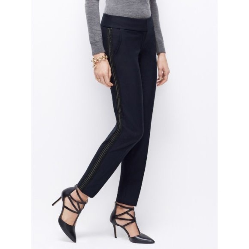 Ann Taylor Navy Beaded Pants